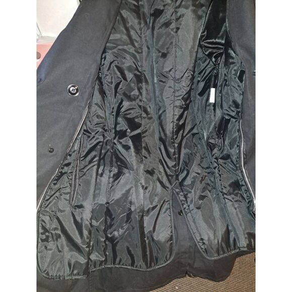 NWT DLA Gorgeous Zipper Out Padded Lined Black Trench Coat Ladies 8S Belted - Picture 7 of 10